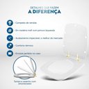 Ver imagem 4 de Assento Sanitário Mdf Soft Close Boss Branco para Vaso Incepa com Ferragem Dourada