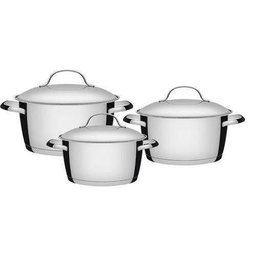 Conjunto de Panelas Aço Inox 3 Peças Allegra 65660/221 Tramontina - 1 Conjunto de Panelas Aço Inox 3 Peças Allegra 65660/221 Tramontina - 1