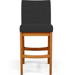 Kit 04 Banquetas Baixa Cozinha Bancada Bar Sala de Jantar Fixa Mila L02 Suede Preto - Lyam Decor Ban - 6