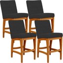 Ver imagem 2 de Kit 04 Banquetas Baixa Cozinha Bancada Bar Sala de Jantar Fixa Mila L02 Suede Preto - Lyam Decor Ban