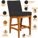 Ver imagem 4 de Kit 04 Banquetas Baixa Cozinha Bancada Bar Sala de Jantar Fixa Mila L02 Suede Preto - Lyam Decor Ban