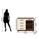 Ver imagem 3 de Cômoda Sapateira Sirius 5 Gavetas 2 Portas Imbuia/champanhe - Vila Rica