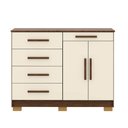 Ver imagem 4 de Cômoda Sapateira Sirius 5 Gavetas 2 Portas Imbuia/champanhe - Vila Rica