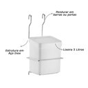 Ver imagem 2 de Suporte com Lixeira 5L Pendurar Porta Armário Barra Cozinha