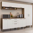 Ver imagem 1 de Armário de Cozinha Completa 245 cm Rustic/Branco Lille Madesa 01