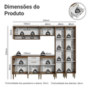 Ver imagem 4 de Armário de Cozinha Completa 245 cm Rustic/Branco Lille Madesa 01
