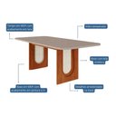 Ver imagem 5 de Conjunto: Mesa Sala Jantar Valentina Tampo Madeirado C/ Vidro 210x100cm e 8 Cadeiras Maia Cinamomo/