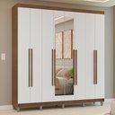 Ver imagem 1 de Guarda-Roupa Casal com Pés 8 Portas Batentes com Espelho Venus Madesa
