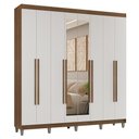 Ver imagem 3 de Guarda-Roupa Casal com Pés 8 Portas Batentes com Espelho Venus Madesa