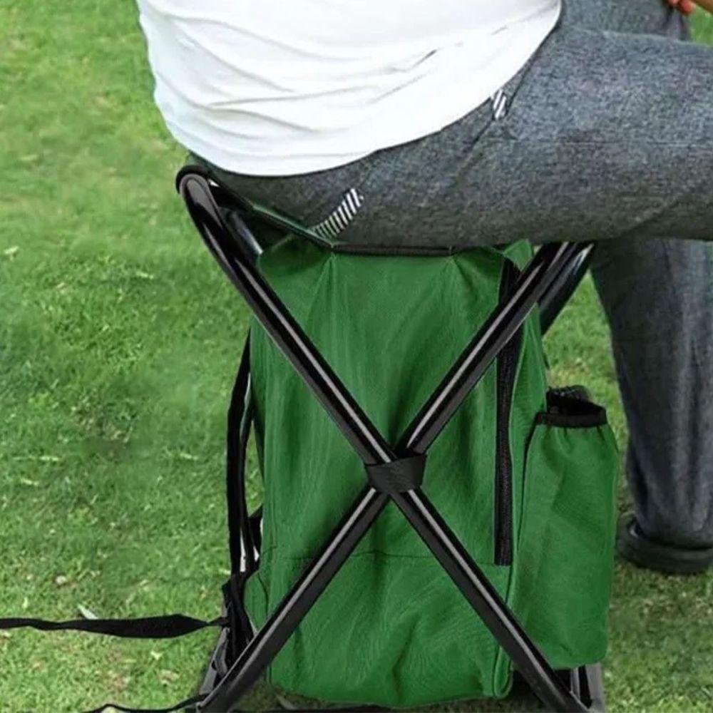 Cadeira Mochila Bolsa Semi Termica 2 em 1 Banqueta Portatil Piquenique Fila Espera Camping Pesca - 8