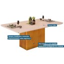 Ver imagem 3 de Mesa para Cozinha Canes com Tampo Madeirado com Vidro Curvo 200x100cm Freijo-cinza Urbano Dj Móveis