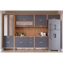 Ver imagem 1 de Cozinha Completa Eloise 8 Peças (3aéreos+2balcões+1cristaleira+2complementos) C8p179 Freijo/