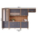 Ver imagem 2 de Cozinha Completa Eloise 8 Peças (3aéreos+2balcões+1cristaleira+2complementos) C8p179 Freijo/