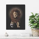 Ver imagem 1 de Quadro Decorativo Leão Com Caveira 34x23Cm