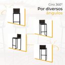 Ver imagem 5 de Kit 4 Bancos Quadrado Junco Argila para Bancada Alta Cozinha Área Gourmet Bistrô Piscina Bar