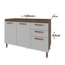 Ver imagem 2 de Balcão de Cozinha 120cm Armário sem Pia/tampo Noce Off-white