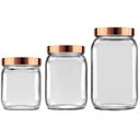 Ver imagem 1 de Kit Potes Quadrados Cobre Rose Metalizado Invicta 101997091846