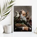 Ver imagem 2 de Quadro Decorativo Darwin com Animais 24x18cm:madeira Preta