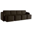 Ver imagem 3 de Sofá Cama Modulado Retrátil e Reclinável Decorativo Varsóvia 316cm Veludo Marrom G33 - Gran Belo