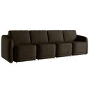 Ver imagem 6 de Sofá Cama Modulado Retrátil e Reclinável Decorativo Varsóvia 316cm Veludo Marrom G33 - Gran Belo