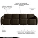 Ver imagem 5 de Sofá Cama Modulado Retrátil e Reclinável Decorativo Varsóvia 316cm Veludo Marrom G33 - Gran Belo
