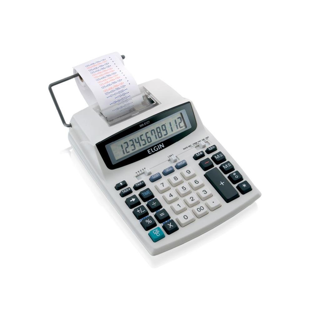 Calculadora De Mesa Eletrônica Compacta Elgin MA5121 Cálculo Financeiro Impressão Bicolor 12 Dígitos - 4