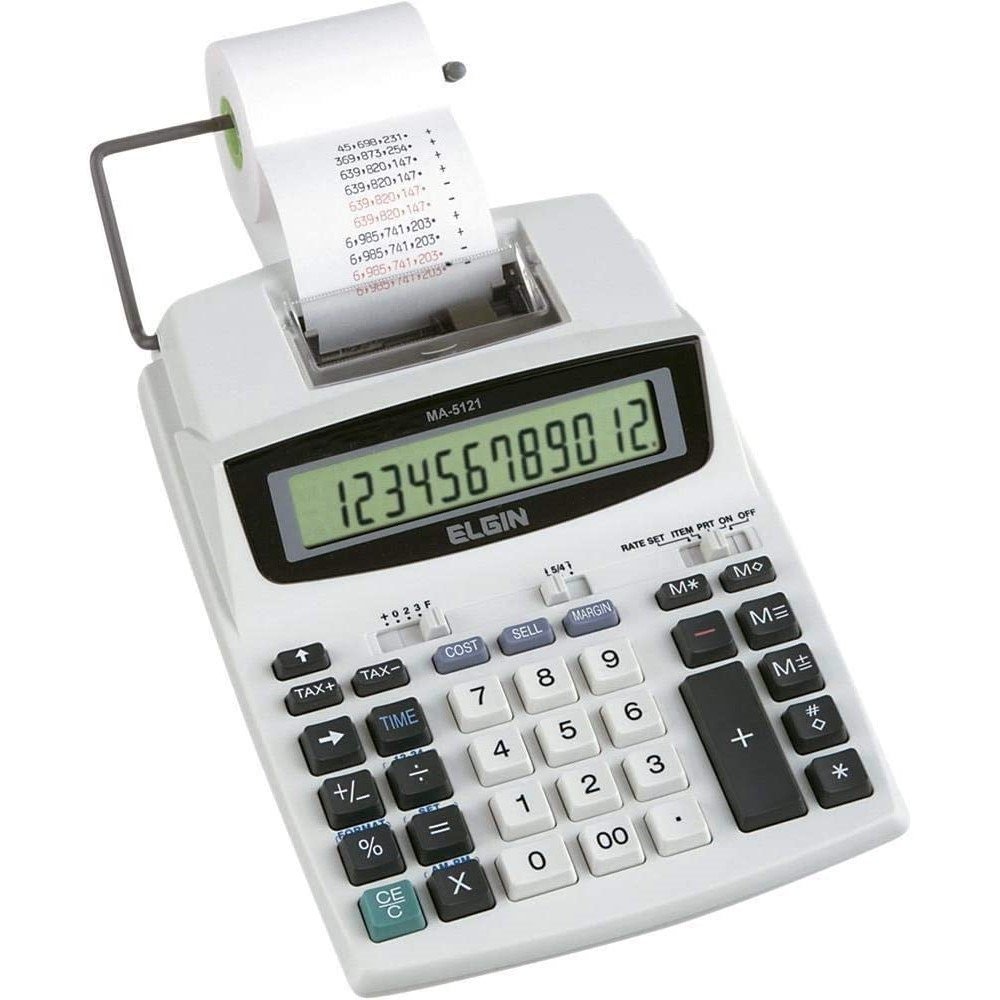 Calculadora De Mesa Eletrônica Compacta Elgin MA5121 Cálculo Financeiro Impressão Bicolor 12 Dígitos - 2