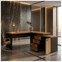 Ver imagem 1 de Mesa Escritório em L 1,70x1,60m Extensível c/ Armário Misto 3 Gavetas Workstart Nogal Sevilha/Preto