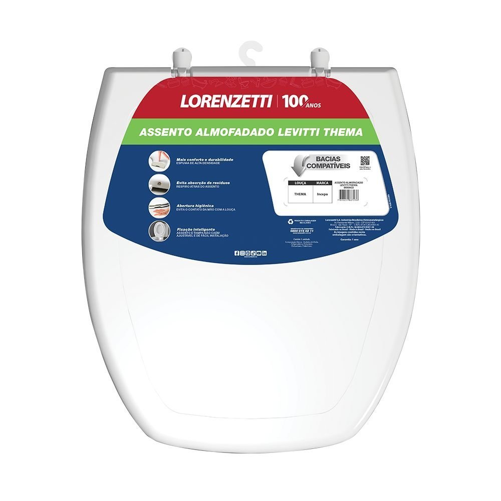 Assento Sanitário Almofadado Incepa Thema Lorenzetti - 3