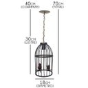 Ver imagem 2 de Lustre Simples Na Gaiola Artesanal Moderno Para Decoração de Sala Retro - Verniz