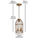 Ver imagem 2 de Lustre Simples Na Gaiola Artesanal Moderno Para Decoração de Sala Retro - Dourado