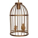 Ver imagem 1 de Lustre Simples Na Gaiola Artesanal Moderno Para Decoração de Sala Retro - Dourado