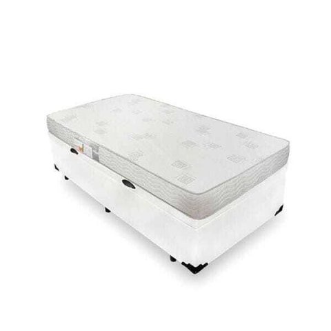Cama Box com Baú Solteiro + Colchão de Espuma D23 Ortobom Light Liso 88x188x54cm