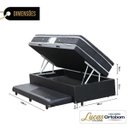 Ver imagem 2 de Cama Box com Baú e Auxiliar Solteiro + Colchão de Molas Ortobom Physical Nanolastic 88cm