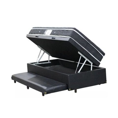 Cama Box com Baú e Auxiliar Solteiro + Colchão de Molas Ortobom Physical Nanolastic 88cm