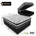 Ver imagem 2 de Cama Box com Baú Viúva + Colchão de Molas - Anjos - Black Graphite 128x188x68cm