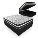 Ver imagem 1 de Cama Box com Baú Viúva + Colchão de Molas - Anjos - Black Graphite 128x188x68cm