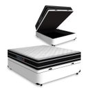 Ver imagem 1 de Cama Box Baú Casal + Colchão de Espuma D33 Castor Black White Double Face 138x188x69cm