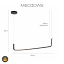 Ver imagem 3 de Luminária Led Moderno 3000k 22w Preto Sala de Jantar Quarto