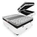Ver imagem 1 de Cama Box com Baú Queen Branca + Colchão de Molas Castor Class Tecnopedic One Face 158x198x67cm