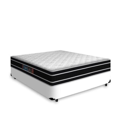 Cama Box Casal + Colchão de Espuma D33 Castor Black White Double Face 138x188x62cm
