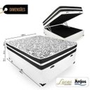 Ver imagem 2 de Cama Box com Baú Viúva + Colchão de Molas - Anjos - Black Graphite 128x188x68cm