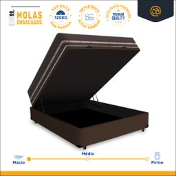 Cama Box com Baú Viúva + Colchão de Molas Anjos Classic Superlastic 128 Cm - 3