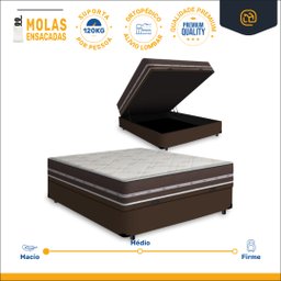 Cama Box com Baú Viúva + Colchão de Molas Anjos Classic Superlastic 128 Cm - 2