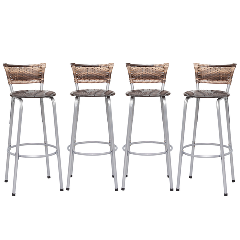 Kit 4 Banqueta Bistro para Cozinha Junco Cappuccino Àrea Gourmet Balcão Bancada bares Churrasqueira