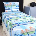 Ver imagem 6 de Jogo de Lençol Solteiro 100% Algodão Infantil Menino Dinossauro 3 Peças