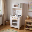 Ver imagem 2 de Kit Livro Mini Cozinha Infantil com Pia Fogão e Microondas - Branco