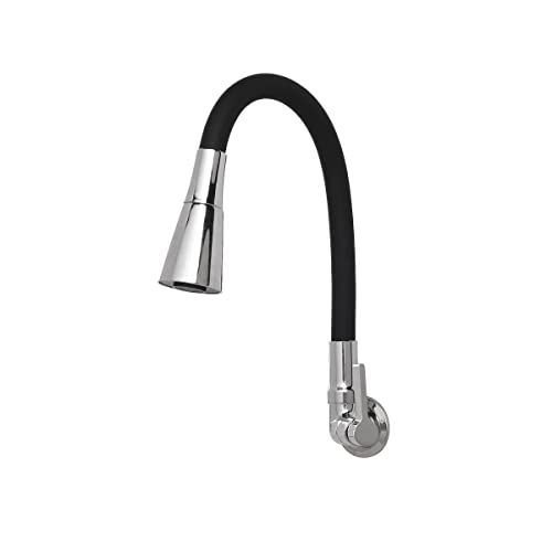 Torneira Cozinha Flexível Parede Cone Jato Duplo Preto/cromo - 2