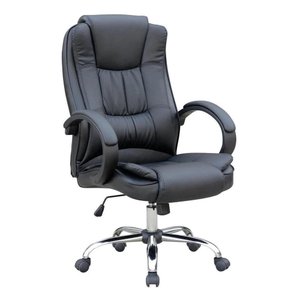 Cadeira de Escritório Presidente Base Cromada com Rodinha Fox Racer Preta Ut-c300