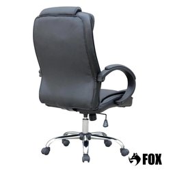 Cadeira de Escritório Presidente Base Cromada com Rodinha Fox Racer Preta Ut-c300 - 6
